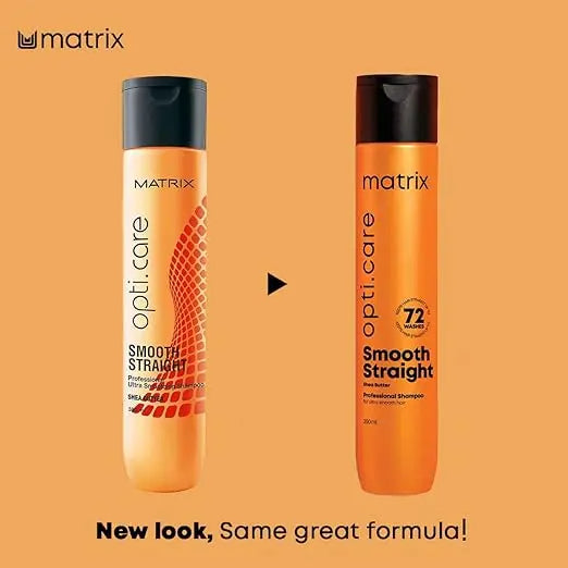 Matrix Opti.Care Smooth Straight Professional Shampoo 350 ml | Shea Butter Anti‑Frizz Formula