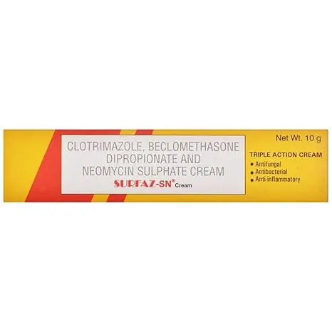 Surfaz-SN Cream 10gm (Pack of 2) – Antifungal & Antibiotic Cream for Skin Infection & Inflammation