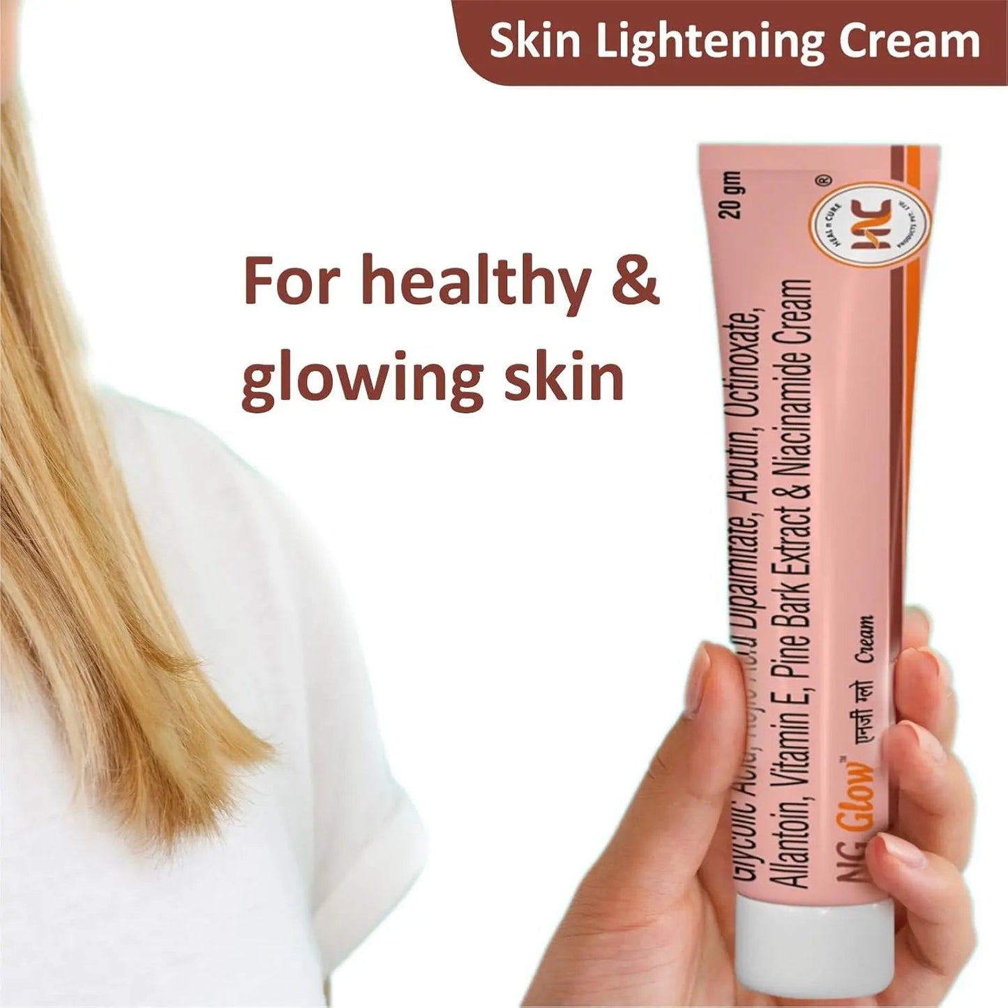 Heal N Cure Glow Cream Pack of 2 (20gm Each) | Kojic Acid & Glycolic Acid | Pigmentation, Dark Spot & Blemish Remover