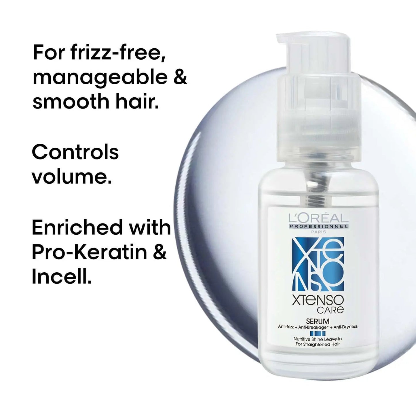L'Oreal Professionnel Xtenso Care Serum 50ml | For Straightened & Chemically Treated Hair | Intense Frizz Control & Shine