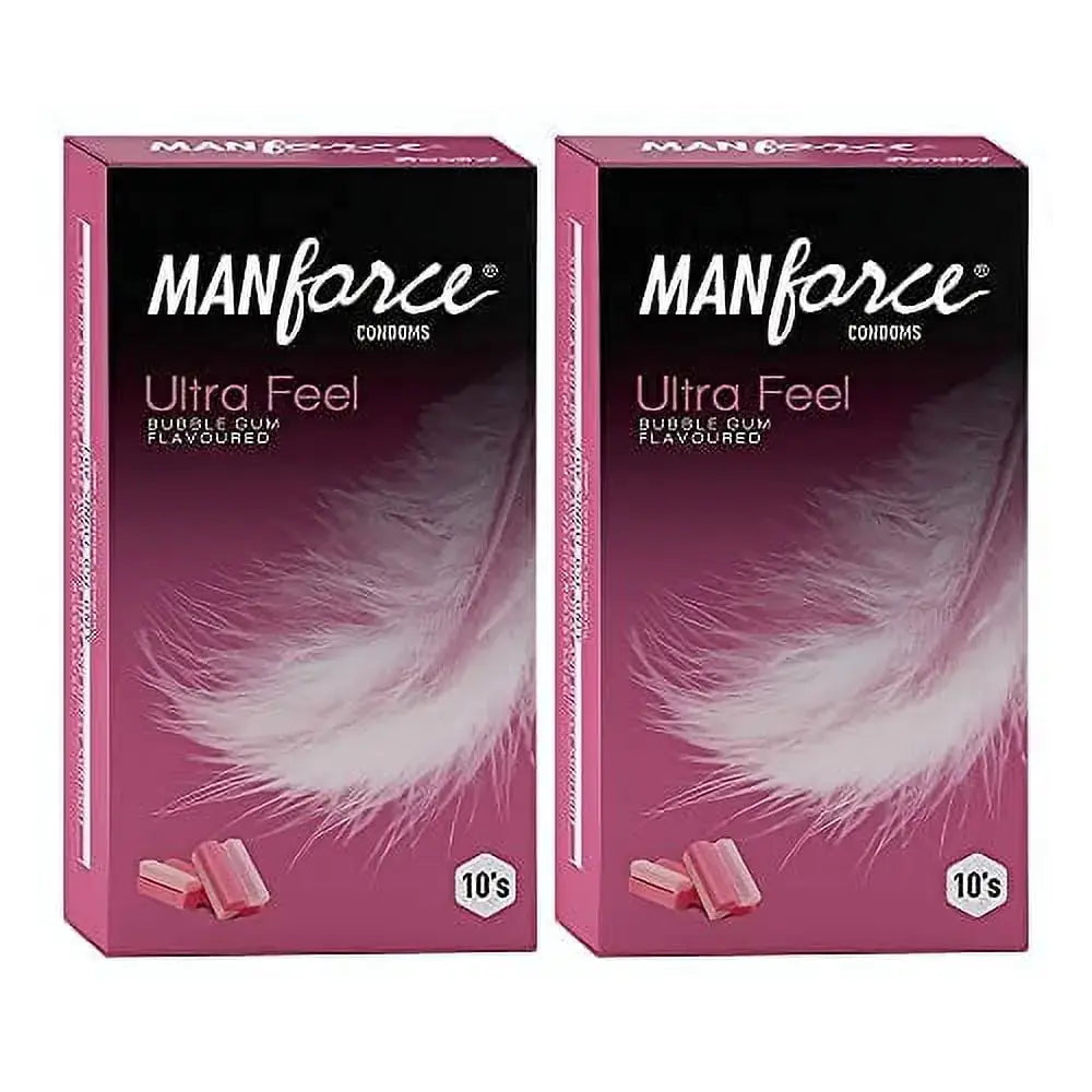 Manforce Ultra Feel Bubblegum Flavoured Condoms – Pack of 20 | Extra Sensation & Sweet Flavor V2deliver.com