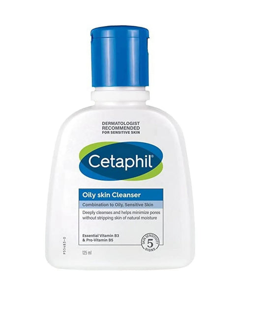 Cetaphil Oily Skin Cleanser 125ml | Daily Face Wash for Oily, Acne-Prone Skin | Soap-Free Formula