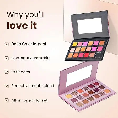 HUDA GIRL Beauty Rose Gold Remastered + Nude Edition Eyeshadow Palette Combo|Full Eye Makeup Kit