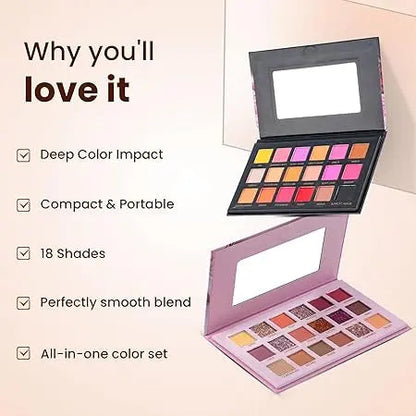 HUDA GIRL Beauty Rose Gold Remastered + Nude Edition Eyeshadow Palette Combo|Full Eye Makeup Kit