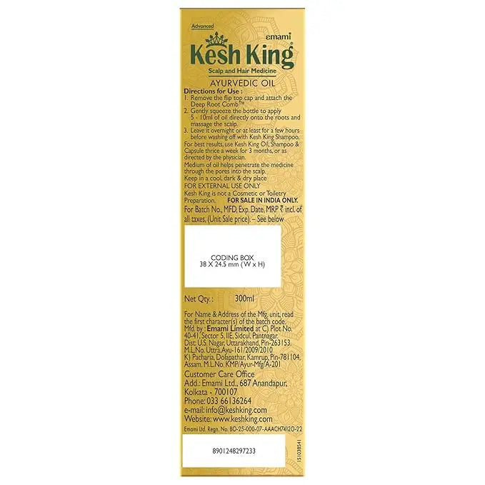 Kesh King Ayurvedic Hair Oil 300ml | Anti-Hair Fall Oil with 21 Herbs for Strong, Thick & Healthy Hair