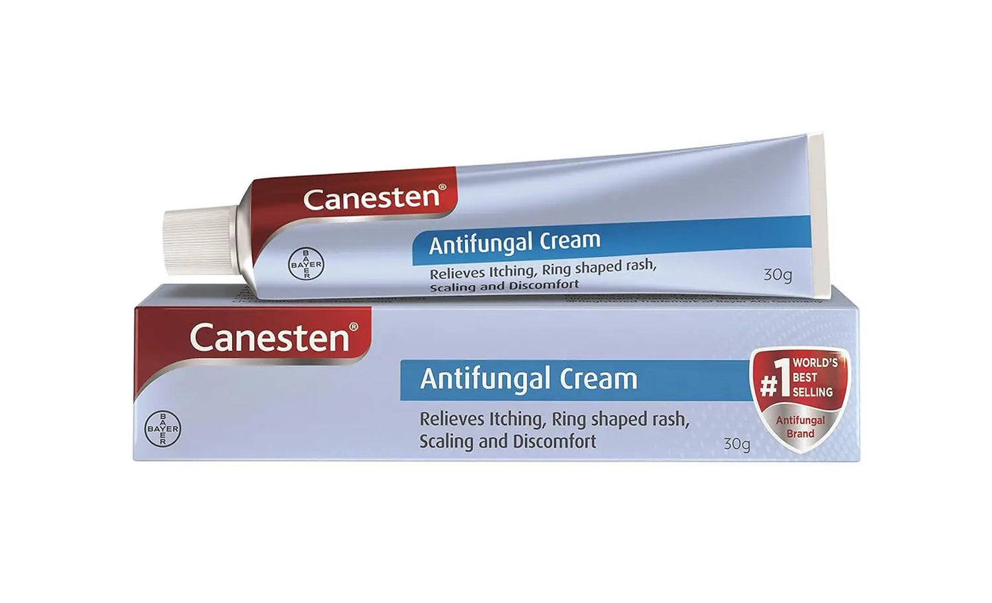 Canesten Antifungal Combo | 1% Clotrimazole Cream 30gm + Antifungal Dusting Powder 100gm | Itch & Rash Relief