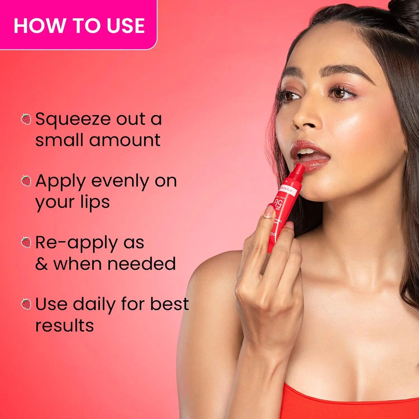 Dot & Key Ceramide & Peptide Lip Balm SPF 50 | Red Romance Tinted Lip Moisturizer | UV Protection + Collagen Boost + Instant Plump