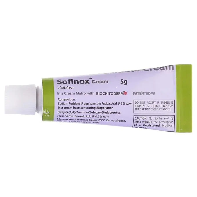Sofinox Cream 5gm (Pack of 2) – Sodium Fusidate Antibiotic Cream for Skin Infection & Inflammation