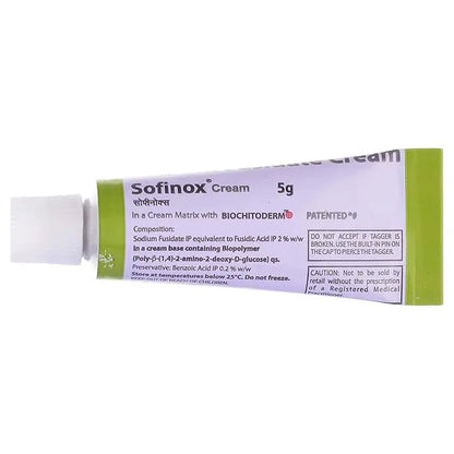 Sofinox Cream 5gm (Pack of 2) – Sodium Fusidate Antibiotic Cream for Skin Infection & Inflammation