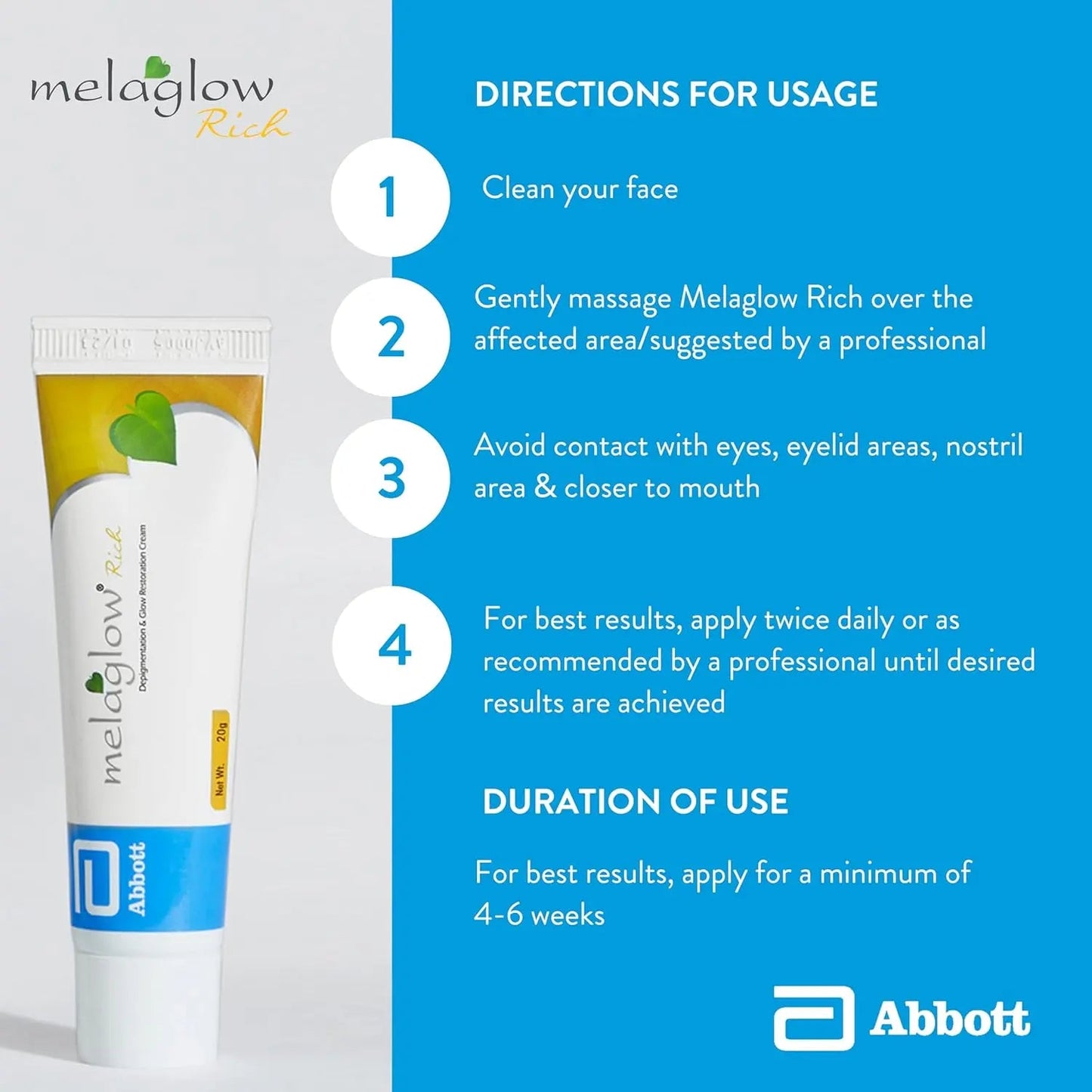 Melaglow Rich Cream 20g – Skin Brightening & Hyperpigmentation Cream