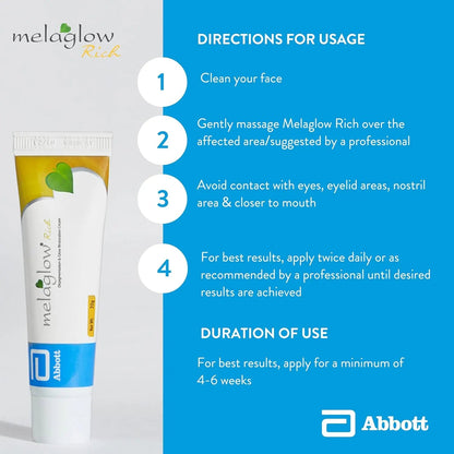 Melaglow Rich Cream 20g – Skin Brightening & Hyperpigmentation Cream