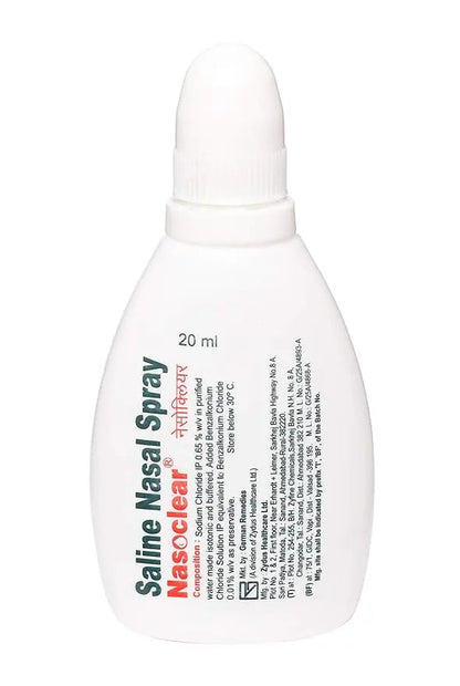 Nasoclear Saline Nasal Spray 20ml – Pack of 2 | Non-Medicated Relief for Cold, Congestion & Allergies