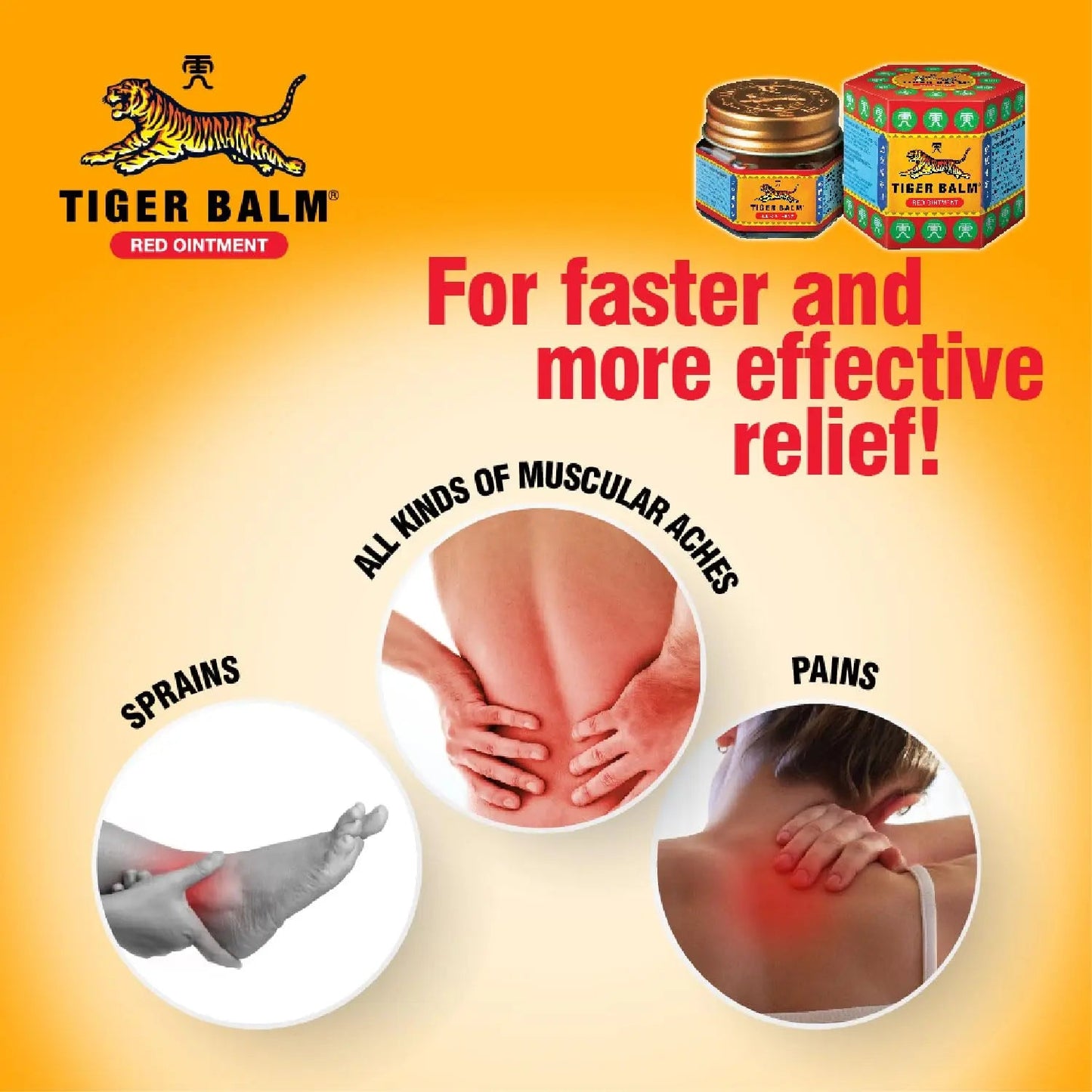 Red Tiger Balm (Pack of 2) | Herbal Pain Relief Balm for Headache, Muscle & Joint Pain
