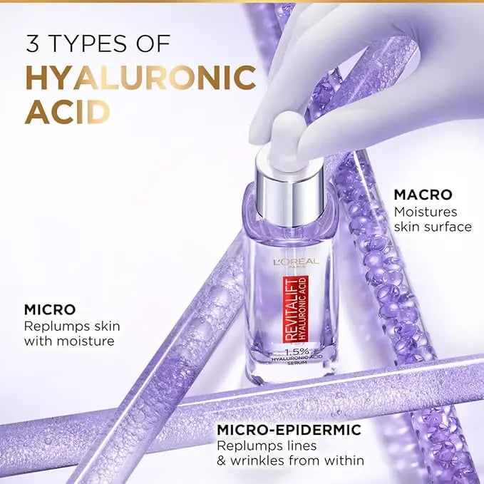 L'Oréal Paris Revitalift Serum 15ml | 1.5% Hyaluronic Acid | Hydrating & Plumping Face Serum for Glowing, Smooth Skin