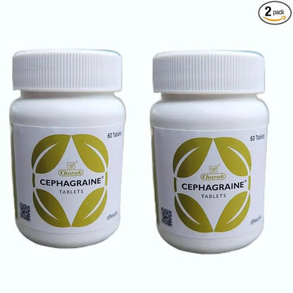 Charak Cephagraine Tablets – Migraine & Sinusitis Relief | Pack of 2 × 40 Tablets | Ayurvedic Headache Formula