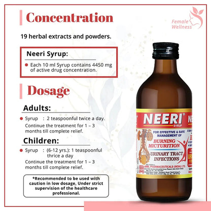 Aimil Neeri Sugar Free Syrup – 100ml Each (Pack of 2) | Ayurvedic Support for Urinary Tract Health