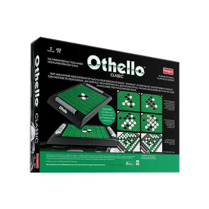 Othello Classic Strategy Board Game for Kids & Adults – 2 Player Reversible Disc Game