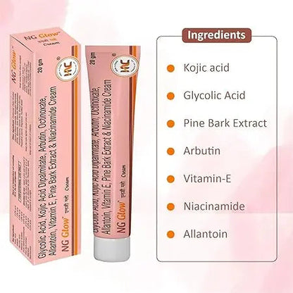 NG Glow Cream for Dark & Age Spots – 20gm (Pack of 2) | Skin Brightening & Spot Reduction | Glowing & Even-Toned Skin