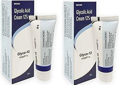 Glyco-12 Cream 30gm (Pack of 2) | Glycolic Acid Skin Cream for Dark Spots, Pigmentation & Acne Scars