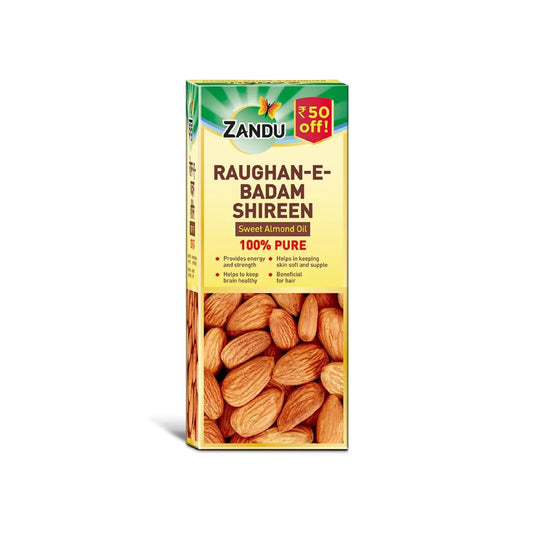 Zandu Raughan-E-Badam Shireen 100ml | 100% Pure Cold Pressed Sweet Almond Oil | For Hair, Skin & Health