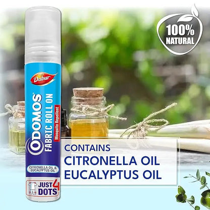 Odomos Mosquito Repellent Fabric Roll-On 8ml (Pack of 2) – Natural Protection for Kids & Adults