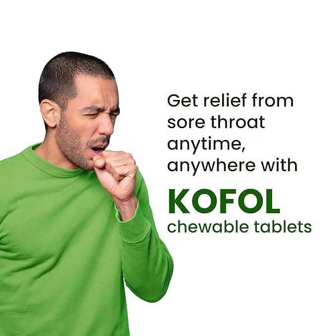 Charak Kofol Chewable Tablets – Cough & Throat Soothing | Pack of 5 × 60 Tablets | Ayurvedic Sugar-Free Lozenges