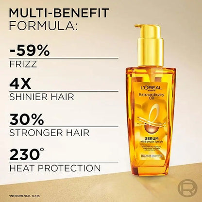L'Oreal Paris Extraordinary Oil Serum 100ml – Anti-Frizz & Deep Nourishment for All Hair Types