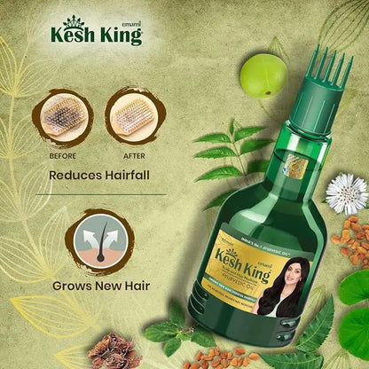 Kesh King Ayurvedic Hair Oil 300ml | Anti-Hair Fall Oil with 21 Herbs for Strong, Thick & Healthy Hair
