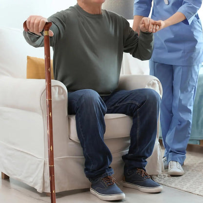 Walking Stick for Seniors | Orthopedic Cane with Rubber Tip | Handcrafted Mobility Support
