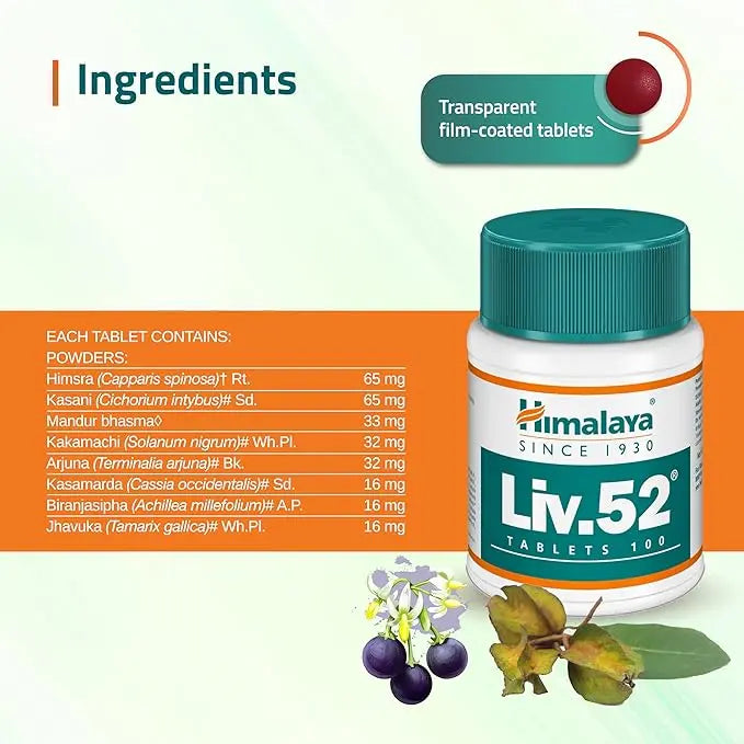 Himalaya Liv.52 Tablets – Pack of 2 (100 Tabs Each) | Liver Detox & Fatty Liver Support | Ayurvedic Herbal Formula