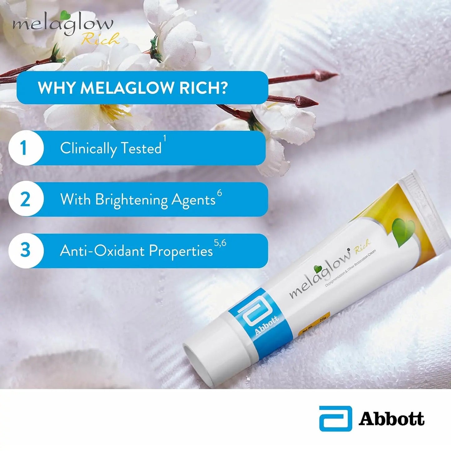 Melaglow Rich Cream 20g – Skin Brightening & Hyperpigmentation Cream
