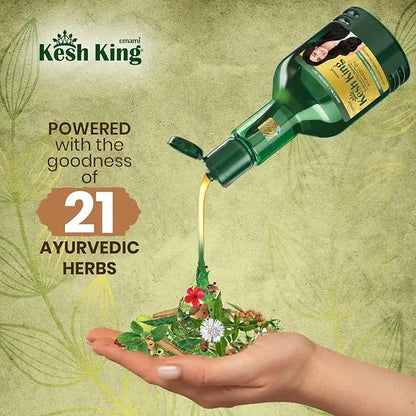 Kesh King Ayurvedic Hair Oil 300ml | Anti-Hair Fall Oil with 21 Herbs for Strong, Thick & Healthy Hair