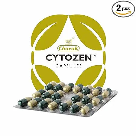 Charak Cytozen Capsules – Liver Detox & Protection | Pack of 2 × 20 Capsules | Ayurvedic Hepatic Support