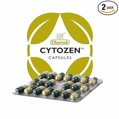 Charak Cytozen Capsules – Liver Detox & Protection | Pack of 2 × 20 Capsules | Ayurvedic Hepatic Support