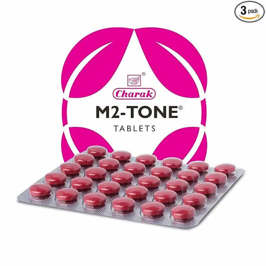 Charak M2Tone Tablets – Menstrual & Hormonal Balance | Pack of 3 × 30 Tablets | Ayurvedic Women's Health Support