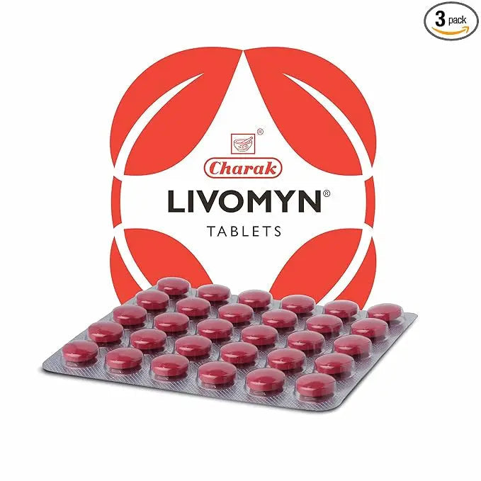 Charak Pharma Livomyn Tablet | Liver Support & Detox Formula | 30 Tablets × Pack of 3 | Ayurvedic Liver Tonic