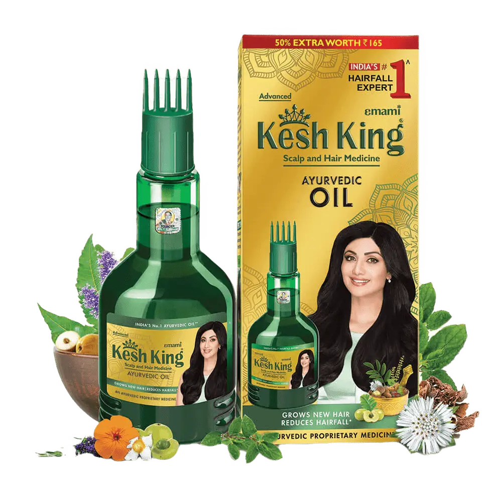 Kesh King Ayurvedic Hair Oil 300ml | Anti-Hair Fall Oil with 21 Herbs for Strong, Thick & Healthy Hair