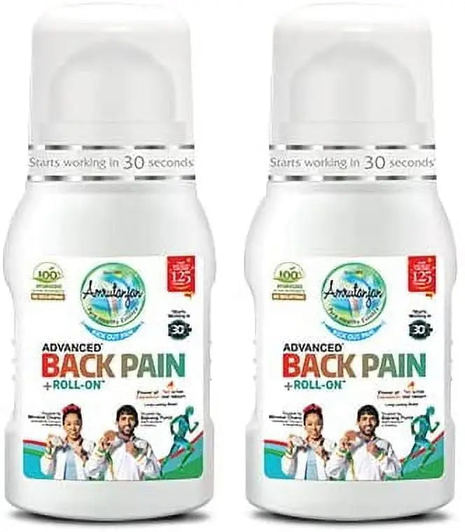 Amrutanjan Back Pain Roll-On – 50ml Each (Pack of 2) | Fast Relief from Back, Muscle & Joint Pain