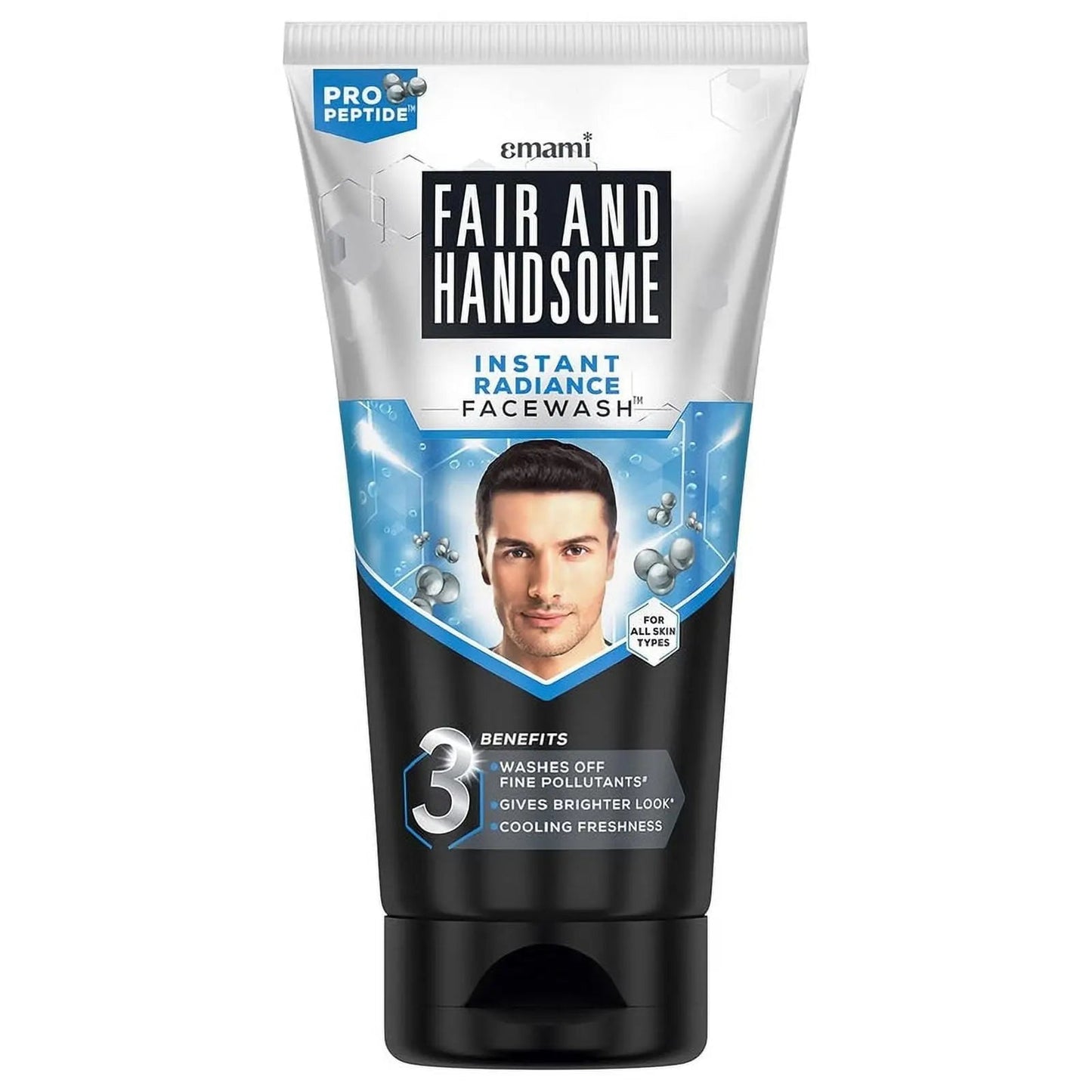 Fair & Handsome Instant Radiance Face Wash 150g – Pro-Peptide Formula for Brightening & Pollution Defense
