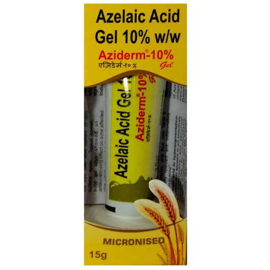 Aziderm 10% Azelaic Acid Gel – 15g (Pack of 2) | Acne & Hyperpigmentation Treatment for Oily & Acne-Prone Skin