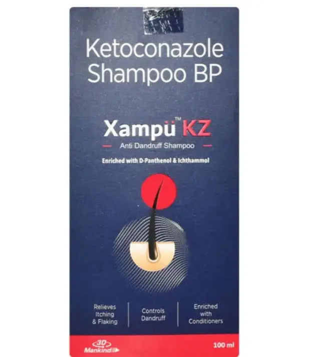 Xampu KZ Anti Dandruff Shampoo 100ml – Herbal Formula for Flake-Free, Healthy Scalp V2deliver.com