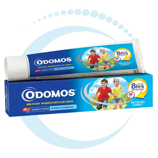 Dabur Odomos Mosquito Repellent Cream 50g – Non-Sticky with Vitamin E & Almond