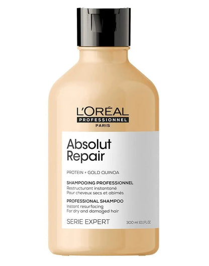L’Oréal Professionnel Série Expert Absolut Repair Gold Quinoa + Protein Shampoo 300 ml | Repair & Shine for Damaged Hair
