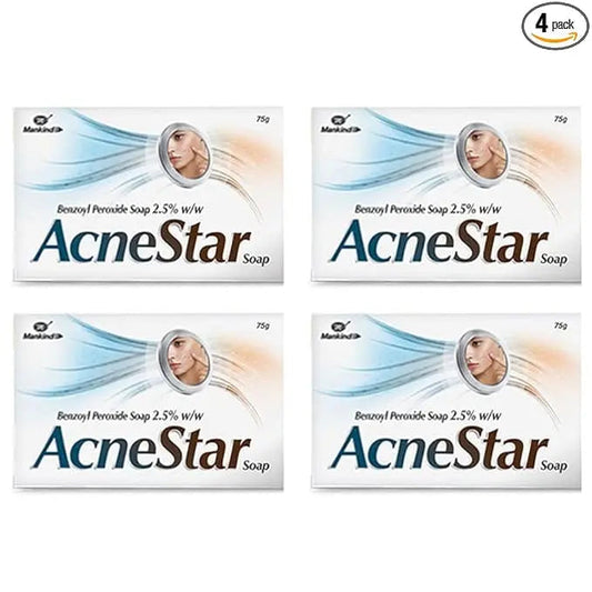 Acnestar Anti-Acne Soap Bar – 75g (Pack of 4) | Deep Cleansing Sulphur-Based Soap for Pimples, Oily & Acne-Prone Skin