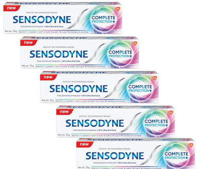 Sensodyne Complete Protection Toothpaste – 70g (Pack of 5) | Daily Oral Care for Sensitive Teeth & Gum Health