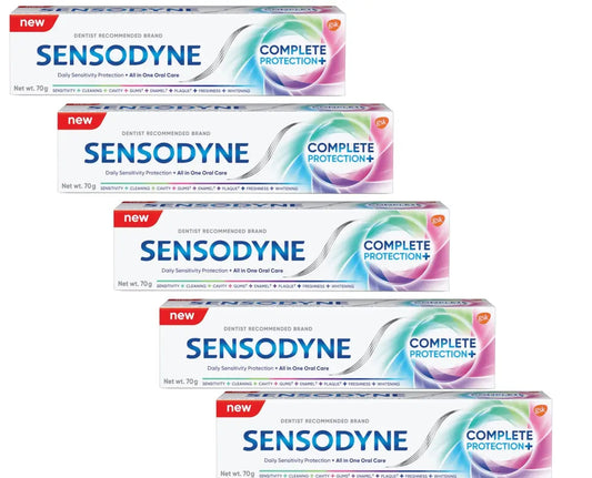 Sensodyne Complete Protection Toothpaste – 70g (Pack of 5) | Daily Oral Care for Sensitive Teeth & Gum Health
