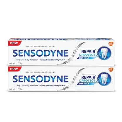 Sensodyne Complete Protection+ Toothpaste 140 g (70 g x 2) | Sensitivity Relief & Daily Oral Care
