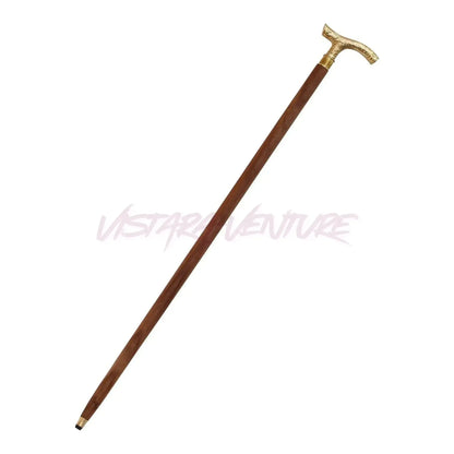 Walking Cane with Brass Handle – Handmade 36" Wooden Walking Stick for Men & Women – brass handle walking stick V2deliver.com