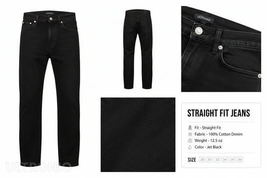 Ultronio Straight Fit Jeans – Black