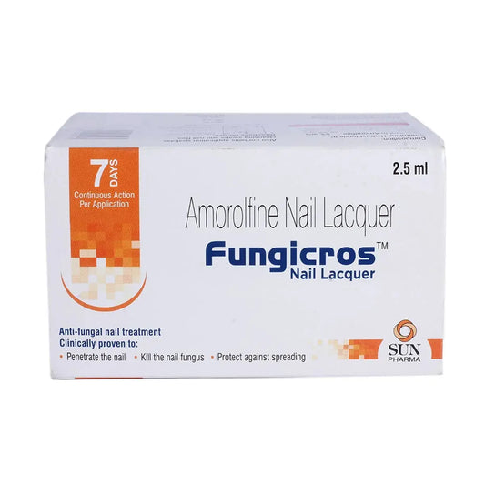 Amorolfine Fungicros Nail Lacquer 2.5 ml – Amorolfine-Based Anti-Fungal Nail Treatment for Fungal Infections. Shopnice.com
